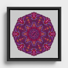 Mandala Petal Blossoming Framed Canvas