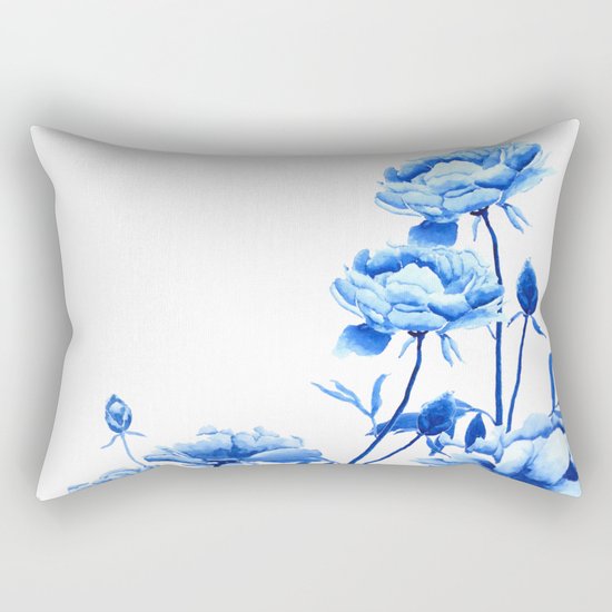 blue peonies Rectangular Pillow