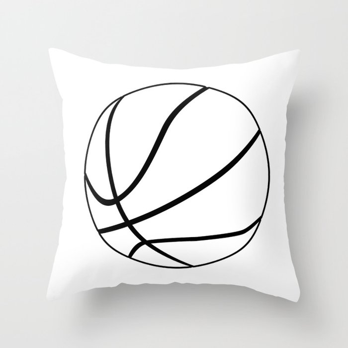 Black And White Basketball Throw Pillow