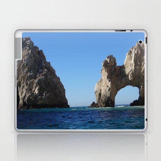 Mexico Photography - Beautiful Arch Going Over The Blue Sea Laptop & iPad Skin