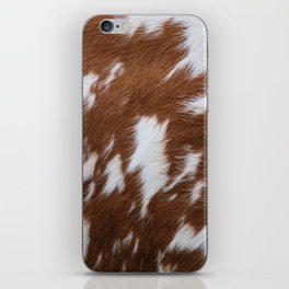 Brown and White Cowhide, Cow Skin Pattern, Farmhouse Decor iPhone Skin