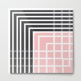 Square - Pink and Grey Metal Print | Pattern, Graphic Design, Digital, Abstract 