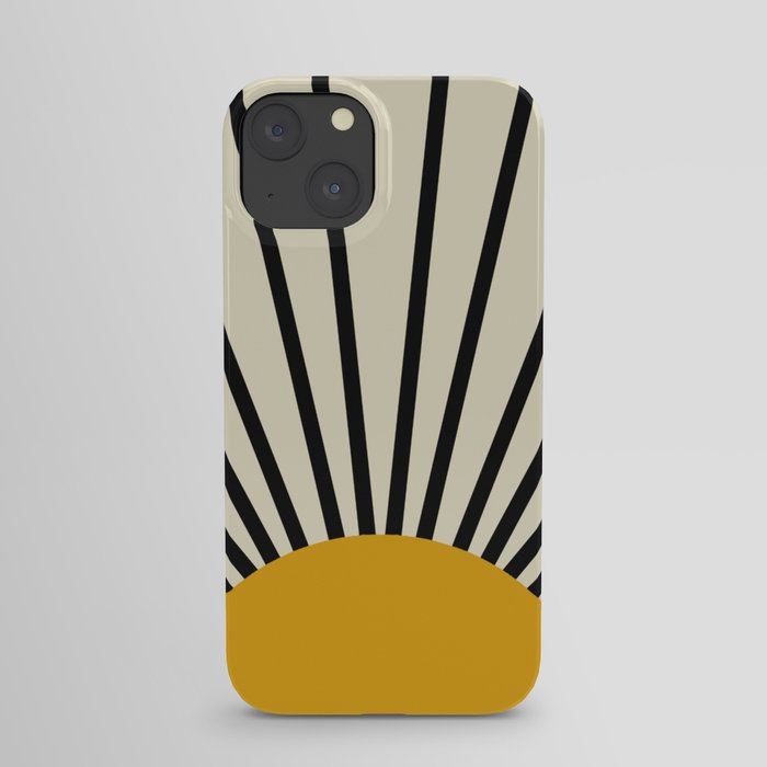 Golden retro Sun 3 iPhone Case