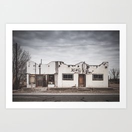 Dilapidated Building in the Ghost Town of Valentine, Texas Art Print