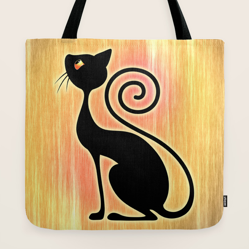 Black Cat Vintage Style Design Tote Bag By Bluedarkatlem Society6