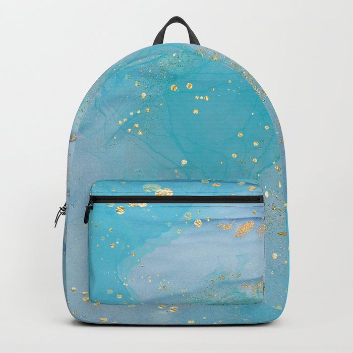Abstract Ink Texture In Shades Of Blue  Backpack
