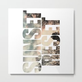 Sunset Reset - Inspirational Graphic Design Metal Print | Sunrise, Change, Freshstart, Inspirational, Sunset, Summershirt, Begunagain, Motivationalshirt, Beachtheme, Digital 
