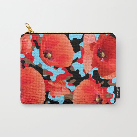 Poppie Camouflage Red Blue -Living Hell Carry-All Pouch