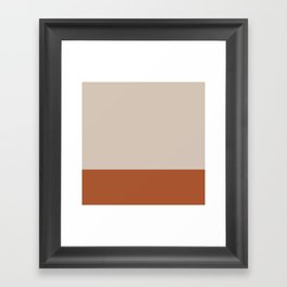 Minimalist Solid Color Block 1 in Putty and Clay Framed Art Print