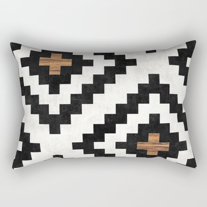 Urban Tribal Pattern No.16 - Aztec - Concrete and Wood Rectangular Pillow