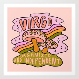 Virgo Mushroom Art Print