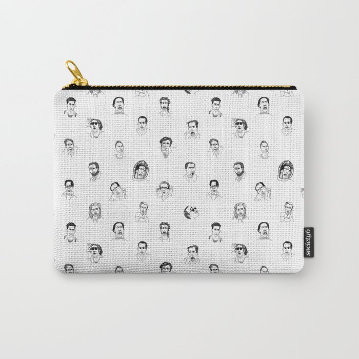 100 Portraits of Nicolas Cage, smaller pattern Carry-All Pouch