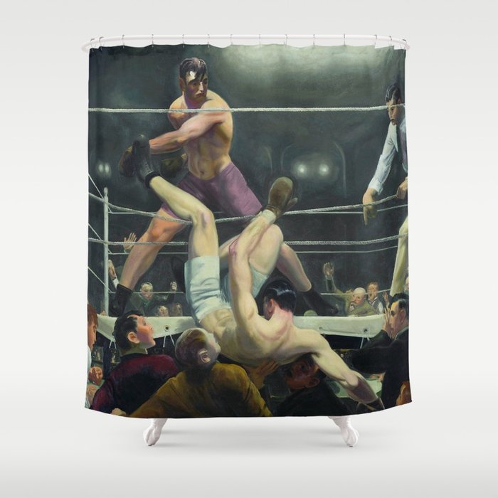 George Wesley Bellows Dempsey VS Firpo Shower Curtain