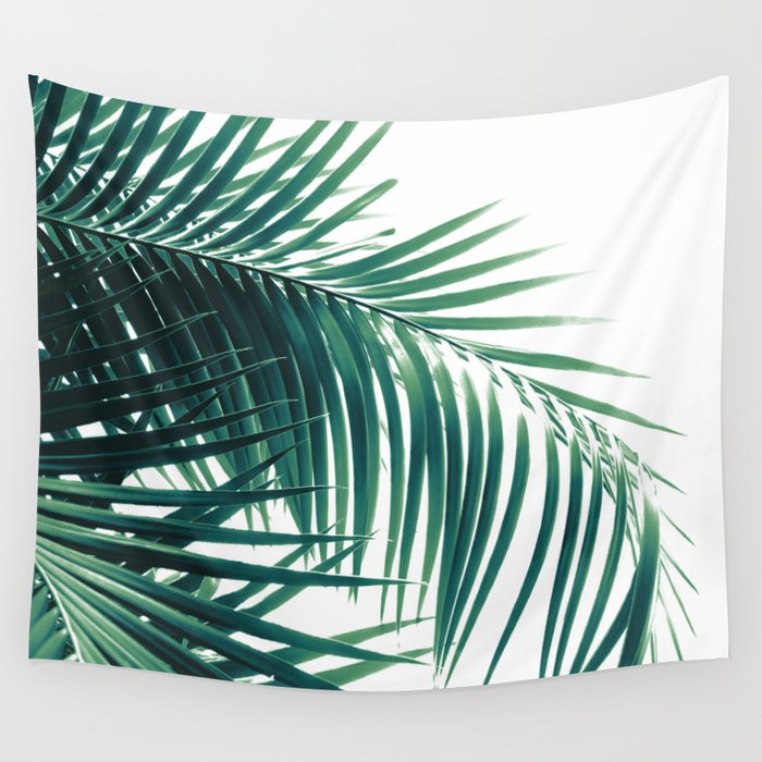 Palm Leaves Green Vibes #6 #tropical #decor #art #society6 Wall Tapestry