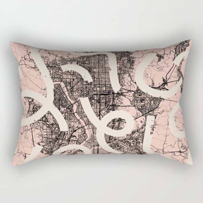 KYOTO - JAPAN. Pink City Map Rectangular Pillow