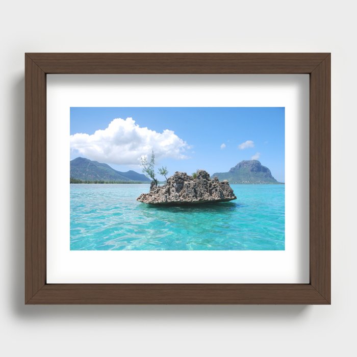 Mauritius Sea Rock Recessed Framed Print