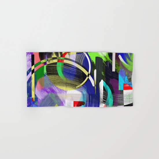 Try To Make Sense Of It All - Random, geometric, eclectic, abstract, colourful art Hand & Bath Towel