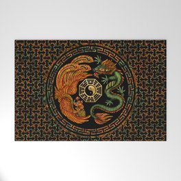 Phoenix and Dragon with bagua #2 Welcome Mat