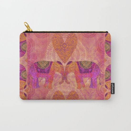 Elephants in Love heart illustration Carry-All Pouch