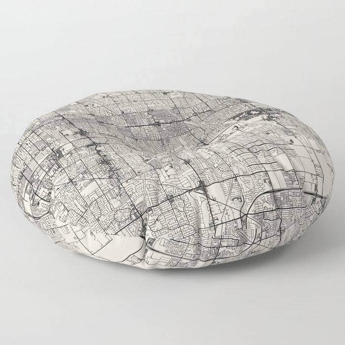 Mesa USA - Black&White City Map Floor Pillow