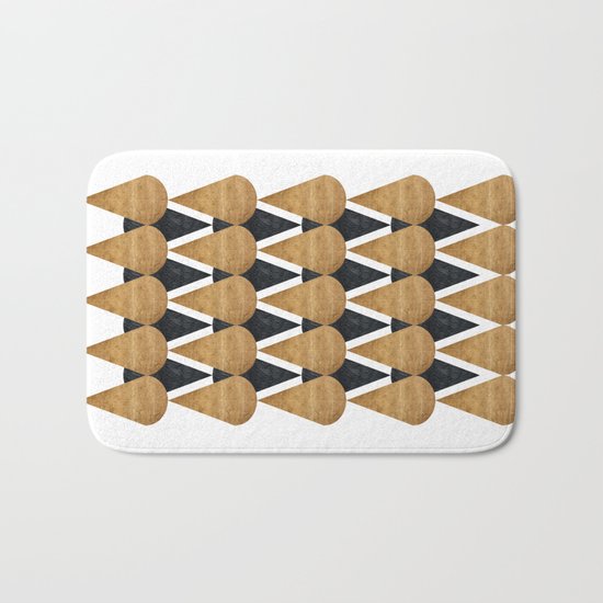 RainDrops Black & Gold Bath Mat