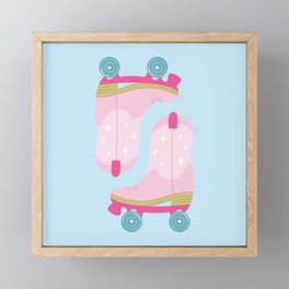 Cowboy Roller Skates Framed Mini Art Print