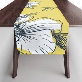 Eclectic Bouquet - Yellow Contemporary Drawing Table Runner