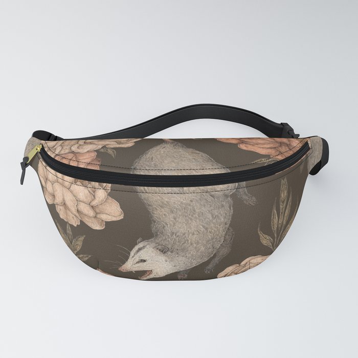 The Opossum and Peonies Fanny Pack