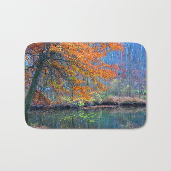 Fall on the River Bath Mat