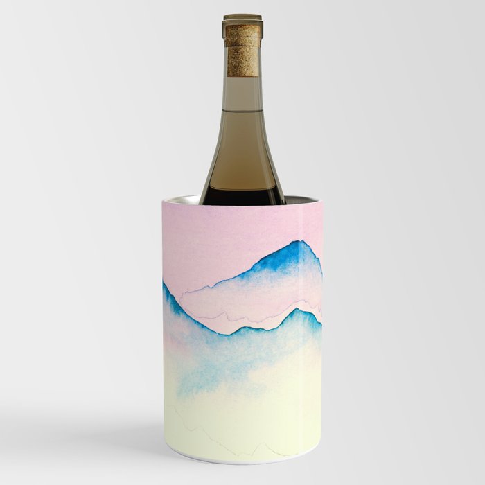 Light Blue Mountain Tops With Pink Sky Wine Chiller