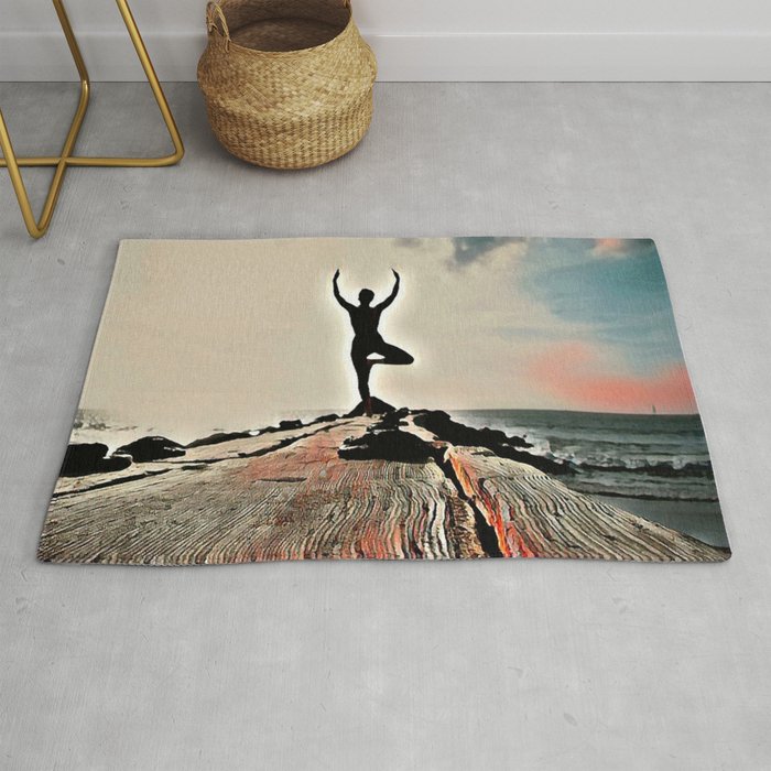 Woman doing Yoga 2 Rug