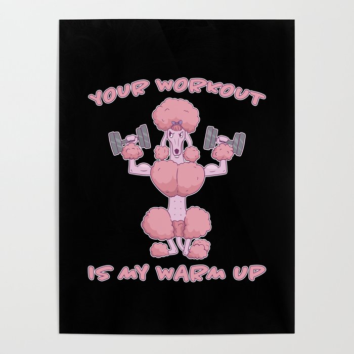 Funny Poodle Fitness Training Workout Poster