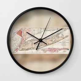 1842 Mather Map of Long Island, New York Wall Clock