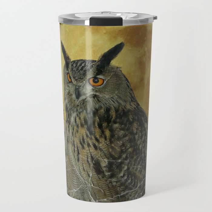 SHABBY CHIC ANTIQUE NIGHT OWL  FULL MOON Travel Mug