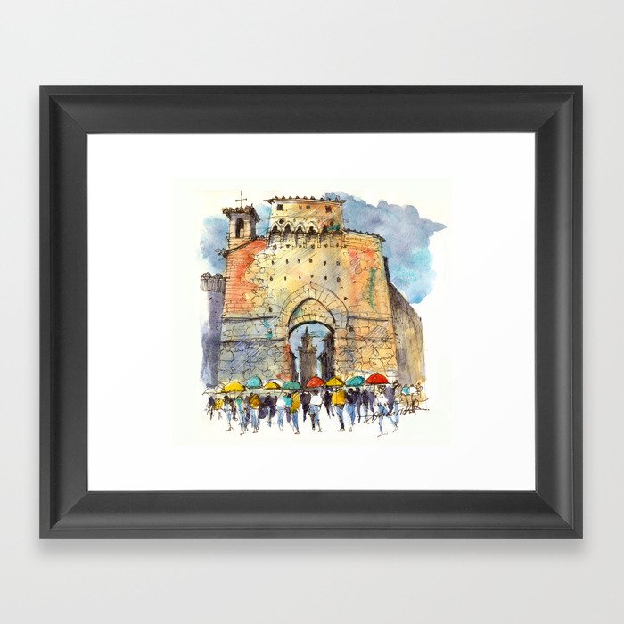 Gate of San Gimignano, Tuscany Framed Art Print