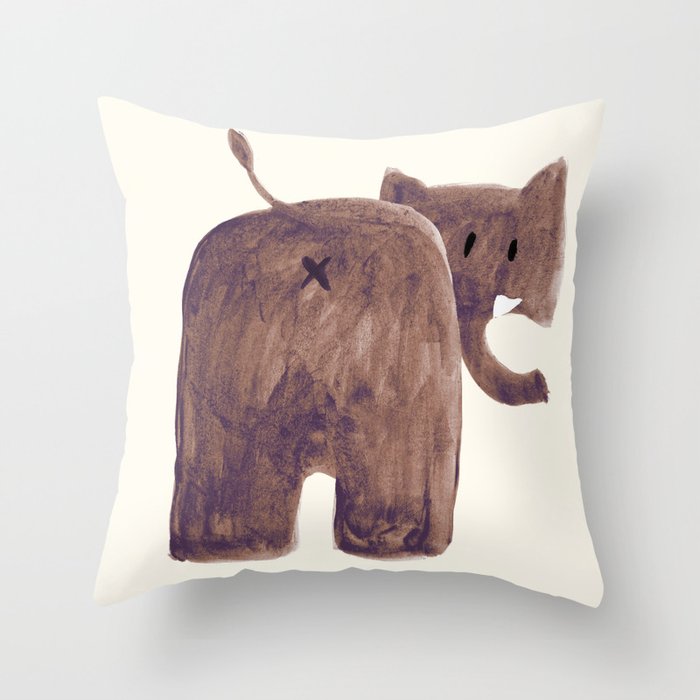 Elephant's butt Throw Pillow