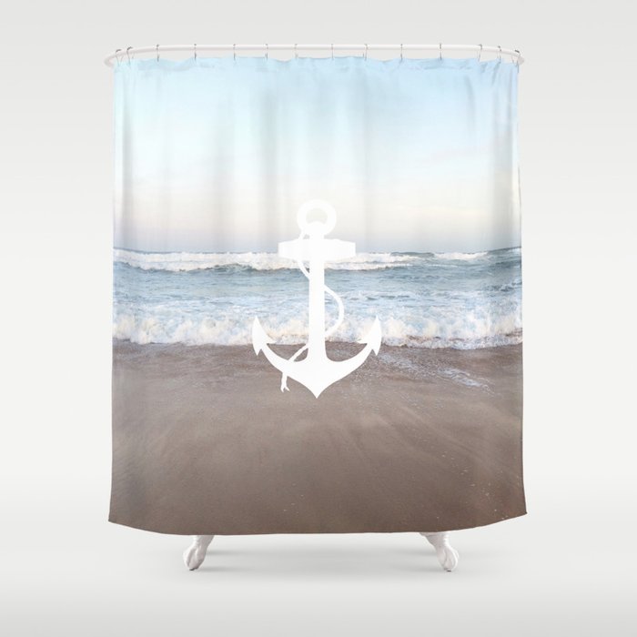 anchor beach Shower Curtain