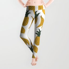 Banana Pineapple Lemon Pattern Gift Cute Summer Leggings