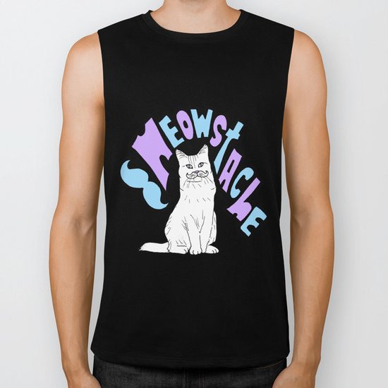 Meowstache Biker Tank