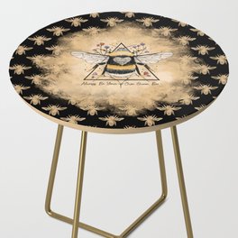 Gold Bee Art Side Table
