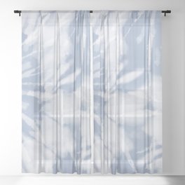 blue grey soft tie dye Sheer Curtain