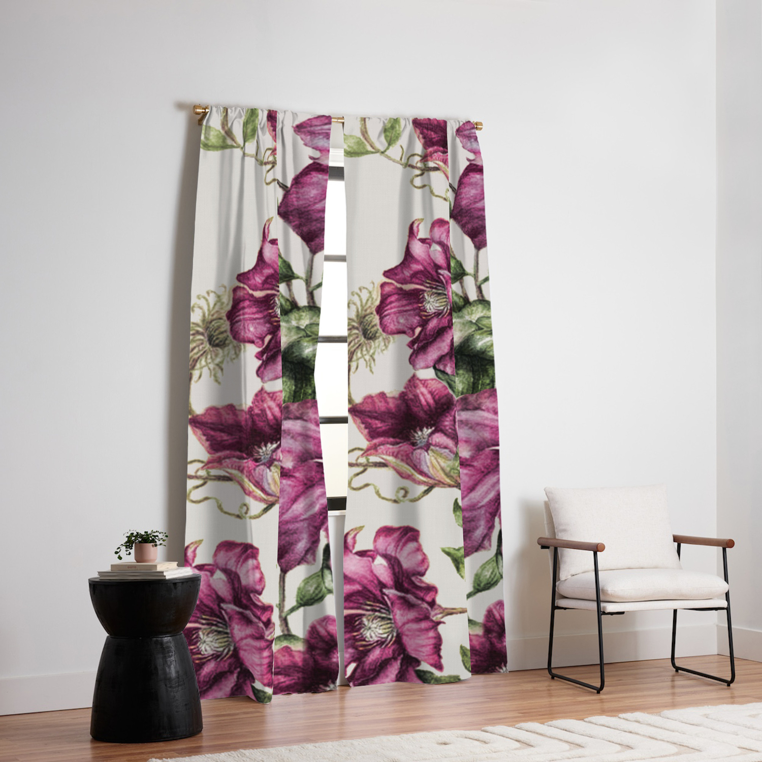 Purple Flowers 3 Blackout Curtain By Nadja1 Society6
