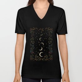 Crescent Moon Garden V Neck T Shirt