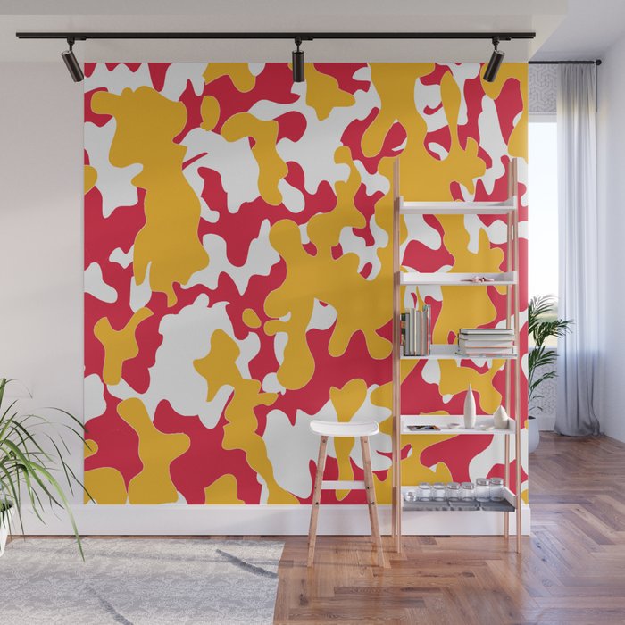 TEAM COLORS 5 CAMO RED YELLOW FGOLD WHITE Wall Mural