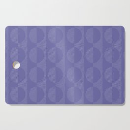 Stripes Circles Squares Mid-Century Checkerboard Purple Violet White Cutting Board