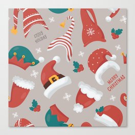 Christmas gnomes seamless pattern Canvas Print