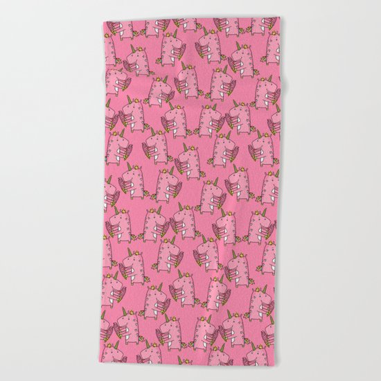 Unicorns and ice cream Beach Towel