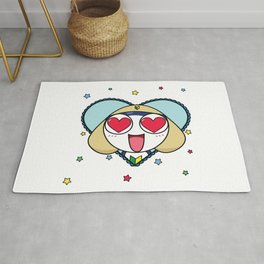 Space Frog In Love. Area & Throw Rug