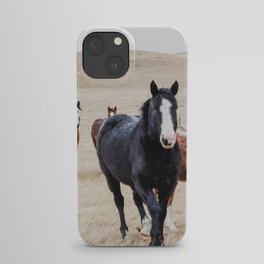 Wild Horses In the Field iPhone Case