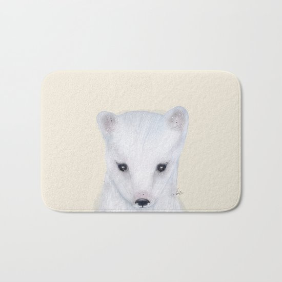 little arctic fox Bath Mat